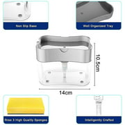 Design Kitchen Soap Dispenser With Sponge Holder,dish Soap Dispenser Light Grey