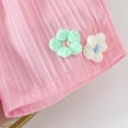 thumbnail image 5 of TOWED22 Toddler Baby Girl Summer Clothes Ruffle Sleeve Cartoon T Shirt Linen Short Sets with Belt Cute Outfits(Blazer,18-24 M), 5 of 8