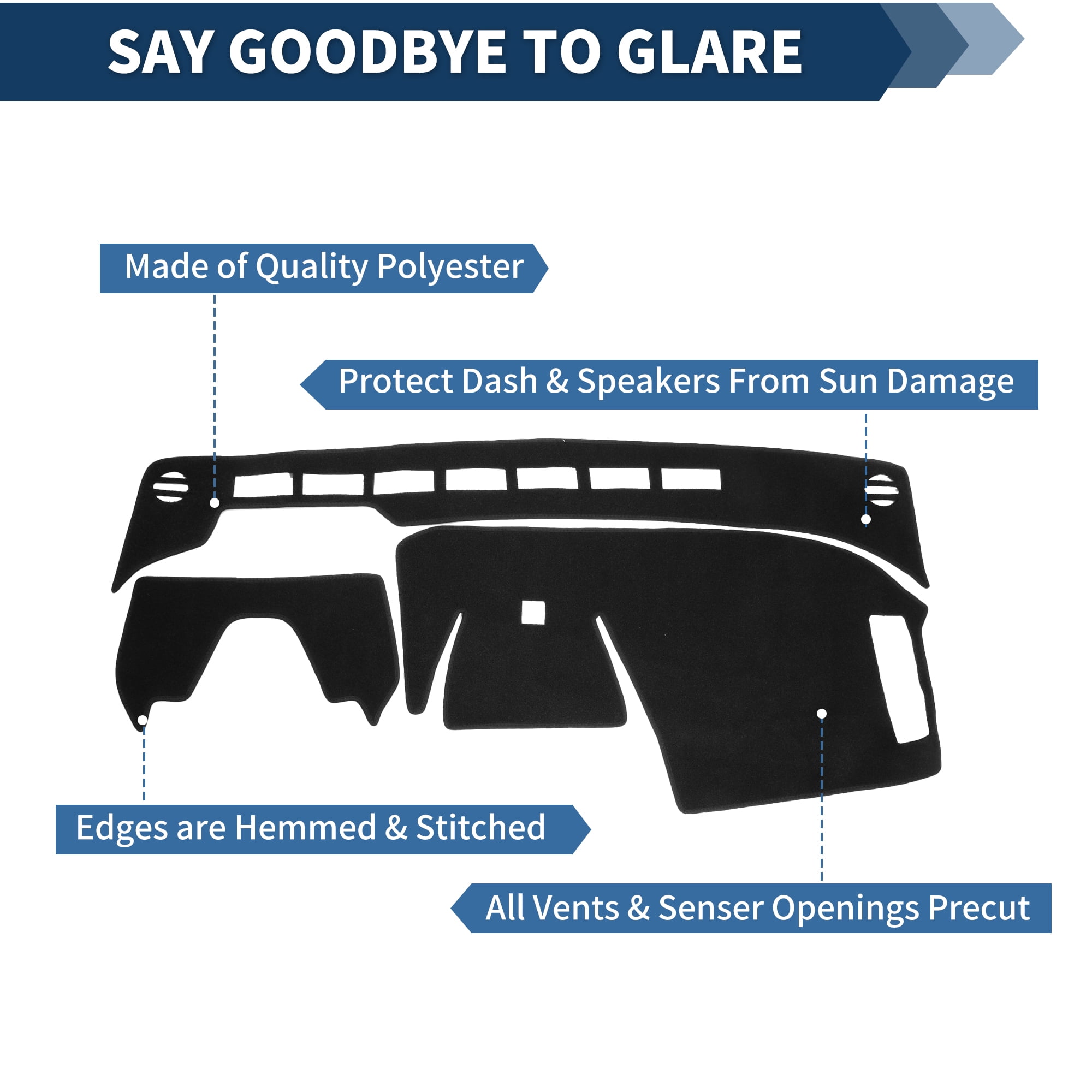 Unique Bargains Dash Cover for Toyota BZ4X 2023-2025 Accessories Dashboard Cover Mat Polyester Dashboard Mat Sunshade Non-Slip Dashboard Protector Anti-Glare& Beat the Heat
