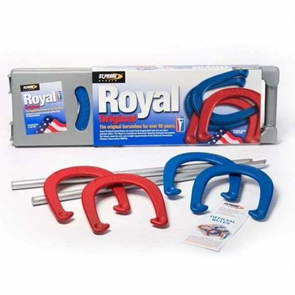St. Pierre Royal Classic Horseshoes Set with 4 Horseshoes, 2 Steel Stakes, and Rule Book