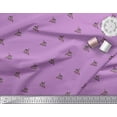 thumbnail image 3 of Soimoi Silk Fabric Dot & Owl Bird Printed Fabric 1 Yard 42 Inch Wide, 3 of 3