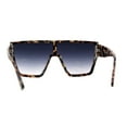 thumbnail image 4 of Diva Animal Print 80s Flat Top Square Shield Plastic Sunglasses Brown Leopard Smoke, 4 of 4