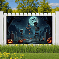 thumbnail image 3 of Skeleton Design Halloween Party Decoration Spooky Night Gothic Theme Graveyard Backdrop for Halloween Party Indoor Decoration Costume Party, 3 of 9