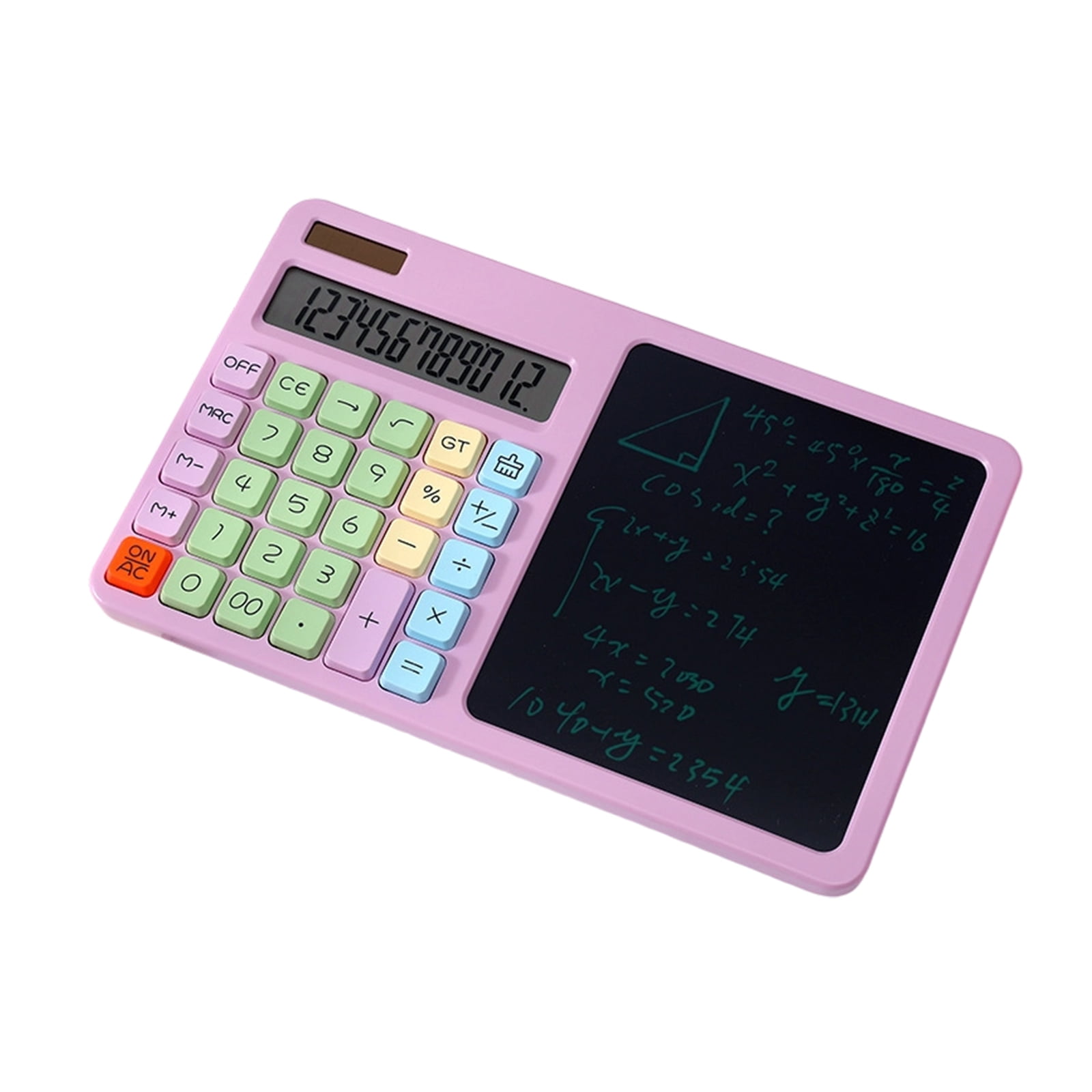 2. Solar Desktop Calculator 12-Digit LCD Display with Writing Pad, Power Supply for Business Accounting