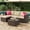Brown/Khaki, variant on IdealHouse 5-Piece Outdoor Sectional Sofa Set, All-Weather PE Rattan Patio Furniture with Ottoman & Tempered Glass Table, Convertible Garden Couch for Backyard, Porch, Poolside (Gray/Light Gray)