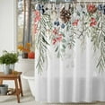 thumbnail image 3 of Winter Christmas Shower Curtains for Bathroom, Pine Leaves Berries Hazelnuts Cotton Gray Waterproof Fabric Shower Curtain for Bathroom Bathtub Decoration, Machine Washable, 72"x72", 3 of 9