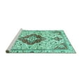 thumbnail image 2 of Ahgly Company Machine Washable Indoor Round Persian Turquoise Blue Traditional Area Rugs, 5' Round, 2 of 4