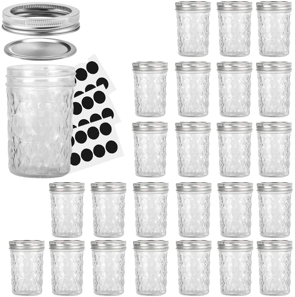 Free Shipping VERONES Mason Jars Canning Jars 4 OZ Jelly Jars With Regular .. 