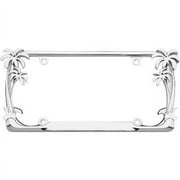 Cruiser 19003 - License Plate Frame Palm Tree Design Chrome Plated Die Cast Zinc