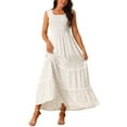 thumbnail image 2 of INSPIRE CHIC Women's Sleeveless Summer Dress Scoop Neck Casual Maxi Dress with Pockets S White, 2 of 4