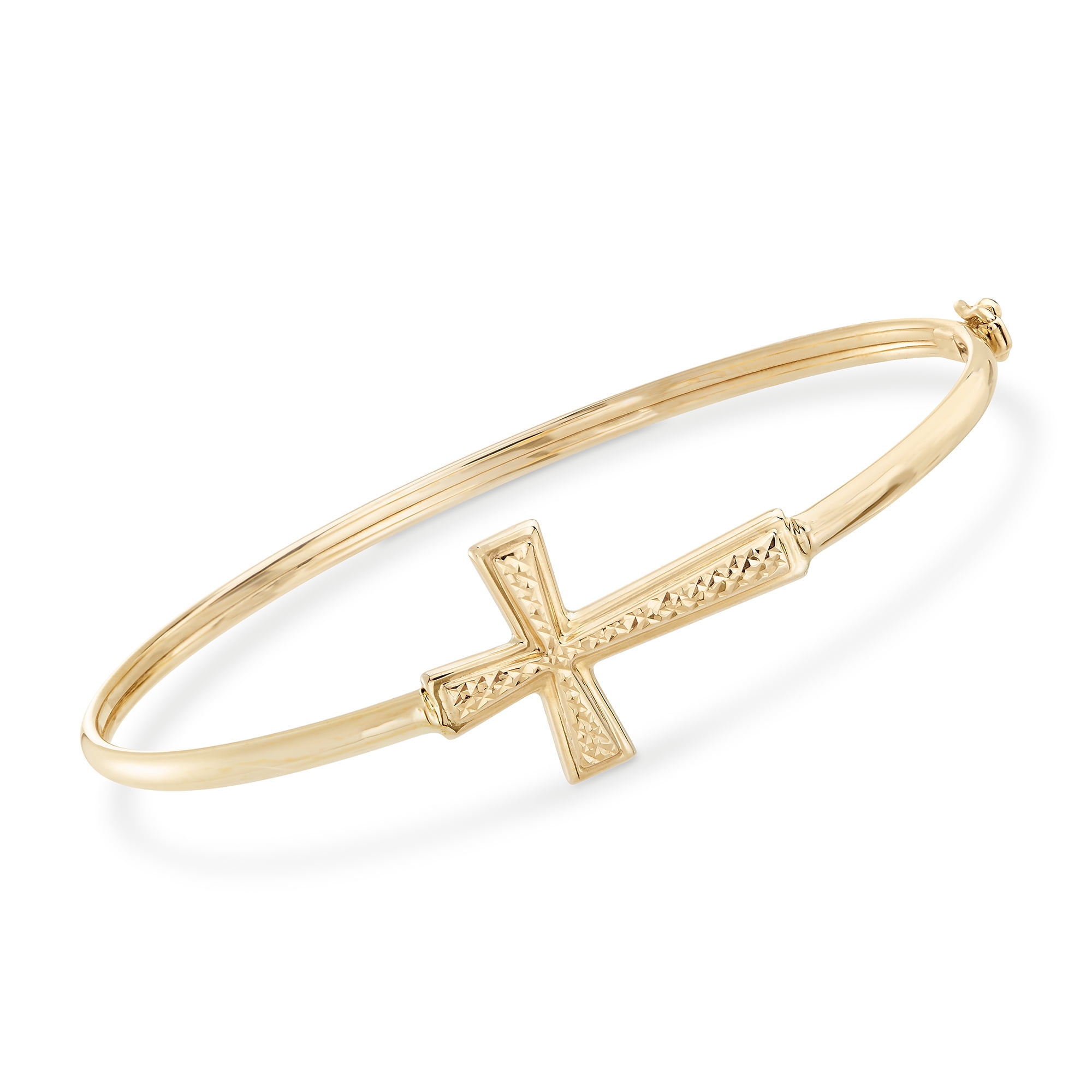 Gold cross bangle bracelet Clearance