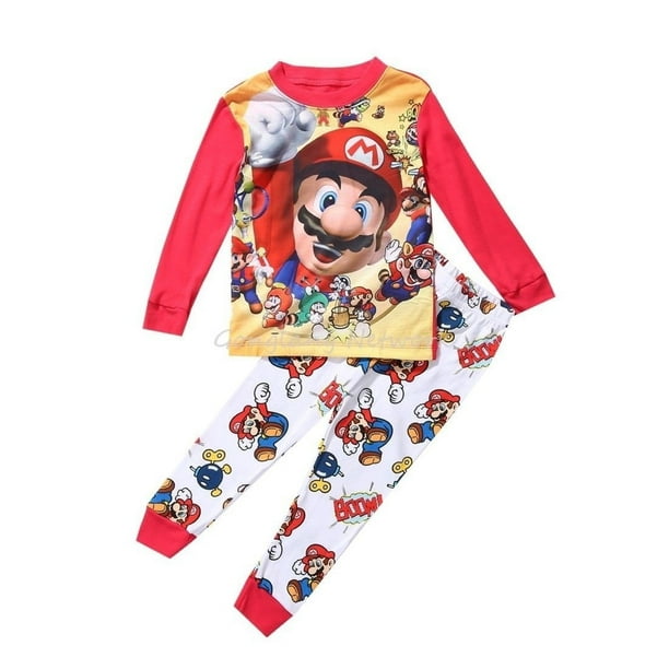 Super Mario Bébé Enfants Garçons Vêtements de Loisirs Ensembles Vêtements de Nuit Vêtements de Nuit Pyjama 17y