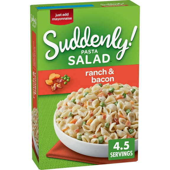 Suddenly Salad Ranch & Bacon Pasta Salad Mix with Vegetable Blend & Seasoning, 7.5 oz Box