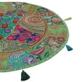 thumbnail image 4 of DK Homewares Indian Traditional Bohemian Floor Cushion For Kids Green 22 Inch Patchwork Yoga Pouf Ottoman Home Decor Embroidered Vintage Cotton Round Floor Pillow Cover Adult 55 cm, 4 of 5