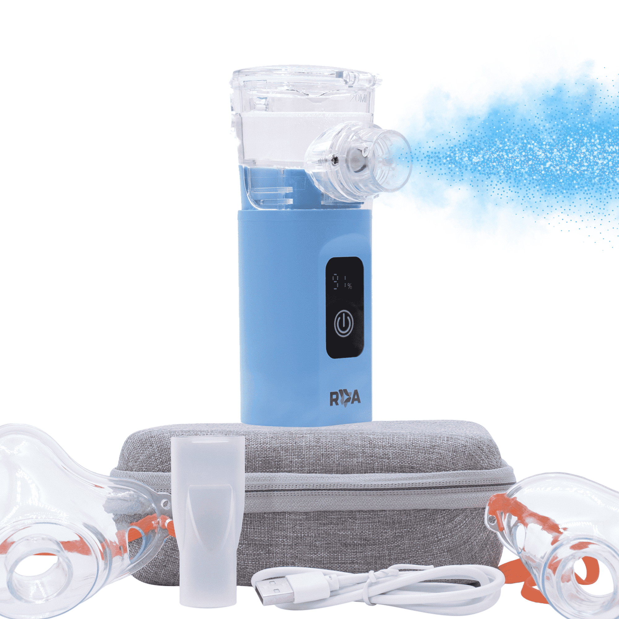 Portable Ultrasonic Breathing System 2.0, Rechargeable, Turbo Mode, Digital Display & Case