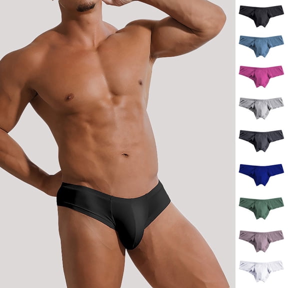 Swuxness Mens Plus Size Breathable Briefs, Men Sport Underpants, Men's Solid Color Fashion Comfortable Breathable Low Waist Hip Lifting Briefs Panties Dark Gray, XXL