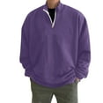 thumbnail image 1 of Mens Autumn And Winter Fashion Loose Plus Size Zipper Solid Color Stand Collar Hoodless Pullover Sweater Top, 1 of 4