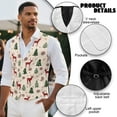 thumbnail image 6 of Yuyamidu Reindeer Mens Vest Formal Waistcoat with Pocket Xmas Tree V-Neck Suit Vests for Wedding Prom Party Christmas Casual Tuxedo Wear Size 2XL, 6 of 7