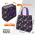 thumbnail image 3 of Pioneer Flower Floral Print Pattern Insulated Lunch Bag for Women & Adults,Large Portable Soft Cooler Lunch Bag,Thermal Food Storage Tote with Pearl Cotton,8.66L,8.75x5.75x9.5 Inch, 3 of 6