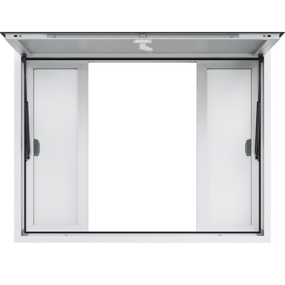 VEVOR Concession Window 48"x36",Aluminum Alloy Food Truck Service Window with 4 Horizontal Sliding Windows & Awning Door & Drag Hook,up to 85 Degrees Serving Window