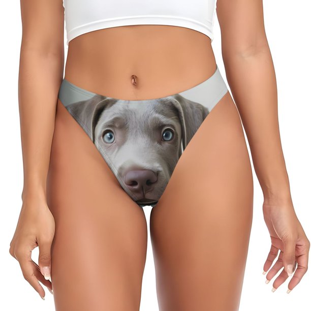 Fotbe Adorable Puppy Portrait Tanga Sin Costuras para Mujer con Estampado – Panties Invisibles, Transpirables y Cómodos para Uso Diario-X-Large