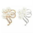 thumbnail image 3 of HOOUN Vintage Flower Pearl Rhinestone Brooches Crystal Bouquet Corsage Clothing Pins-_-A12, 3 of 9