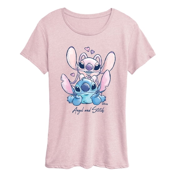Disney - Angel And Stitch Women's Short Sleeve Graphic T-Shirt