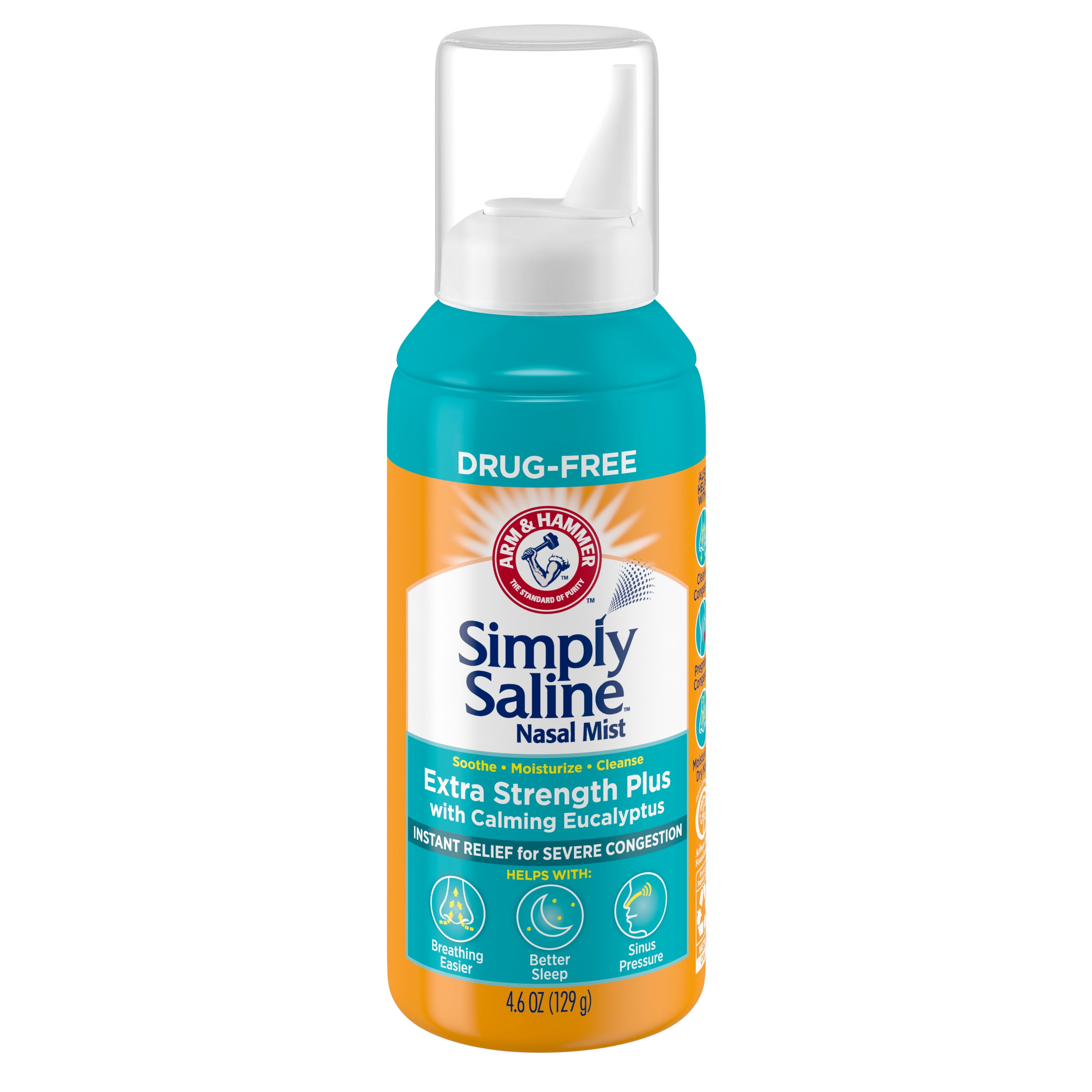 Simply Saline Extra Strength Plus with Calming Eucalyptus for Severe Congestion Relief Nasal Mist: 4.6oz