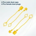 thumbnail image 3 of Uxcell 4 Set 1/2 ISO-A Hydraulic Hose Male Dust Cap & Female Plug Cover, Yellow, 3 of 7