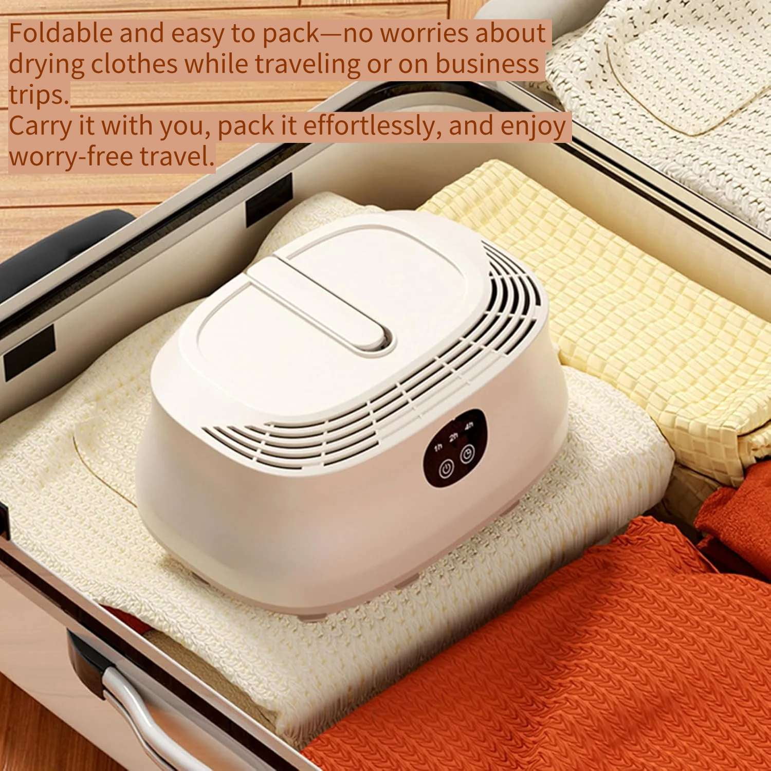 Portable Clothes Dryer, Mini Dryer, Compact Foldable Drying Machine with Adjustable Timer, PTC Heating, Energy-Saving, Efficient and Fast Drying, for Travel, RV, Home, Apartment