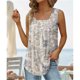 thumbnail image 2 of Blusa sin mangas impresa moda poliéster suave plisado verano sin mangas tops para las mujeres, 2 of 5
