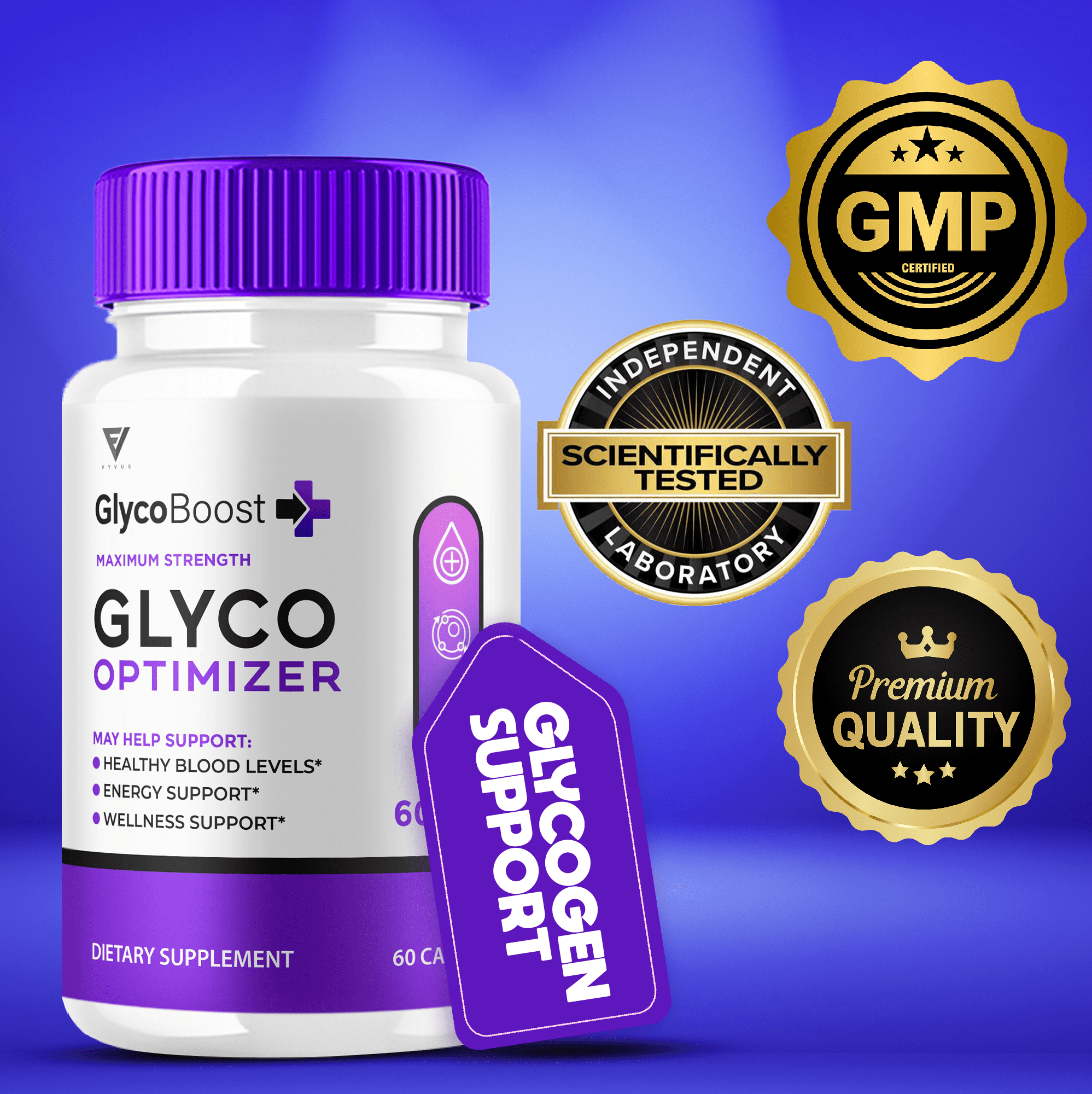 (2 Pack) GlycoBoost Glyco Optimizer Blood Support Formula Glycogen Optimization Overall Wellness Maximum Strength Glyco Boost (120 Capsules)