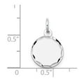 thumbnail image 4 of Auriga Fine Jewelry 14K White Gold Etched .018 Gauge Round Disc Charm for Women (L-20 mm, W-13 mm), 4 of 5