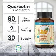 TrueMed Quercetin with Bromelain Supplement | 800 mg Quercetin & 165 mg Bromelain per Serving, Immune & Antioxidant Support, 60 Vegetarian Capsules