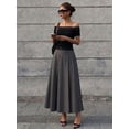 thumbnail image 3 of Women's Skirt, Pleated A-Line Midi Skirt, Fitted Suit Skirt Bottoms for Office and Commute, 3 of 5