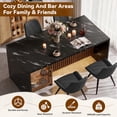 thumbnail image 6 of Hawsaiy 5 Piece Dining Table Set for 4, 63" Faux Marble Dining Table with LED Lights & Storage Cabinet, Kitchen Table and 4 PU Leather Upholstered Dining Chairs, Black, 6 of 10