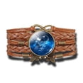 thumbnail image 2 of Woven Constellation Bracelet Leather Adjustable Retro Bracelet with Gemstone Accent Pendant and Extender Chain Fashion, 2 of 3