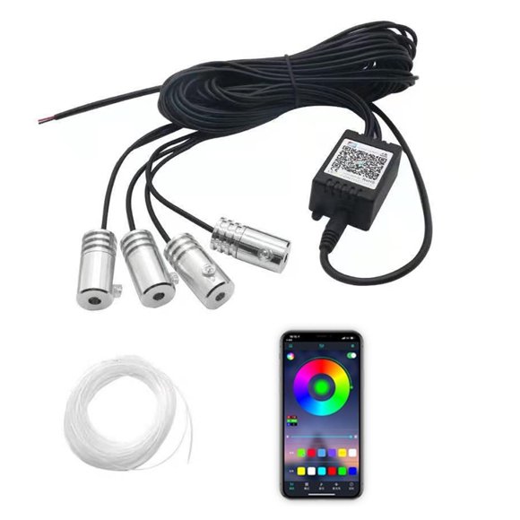 Kit De Tira De Luces Led Rgb Para Interior De Coche, Tira De Cuerda Ajustable De 360 Grados Para Coche, Luz De Ambiente De Luz Fría De Baja Potencia Yuarrent VI012280-01