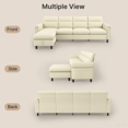 thumbnail image 2 of 106" L-Shaped Sectional Sofa Bed with Movable and Storage Ottoman for Living Room Furniture in Beige, 2 of 7