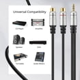 thumbnail image 5 of Premium 3.5mm Male to RCA Audio Cable (3FT) Bi-Directional Male to Female Converter AUX Auxiliary Headphone Jack Plug Y Adapter to Left / Right Stereo Splitter Gold Plated Connector Wire Cord, 5 of 6