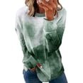 thumbnail image 3 of Summer Savings Clearance! Womens Fall Fashion 2024 Clothes Oversized Crewneck Sweatshirts Comfy T Shirt Long Sleeve Tops Casual Pullover, 3 of 5