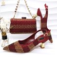 thumbnail image 1 of QSGFC, zapatos y Bolsa verdes de diseño italiano para fiesta de tacón nigeriano para mujer, conjunto decorado con bolso de diamantes de imitación para fiesta de boda, 1 of 5