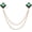 Gold Tone(Green), variant on Gem Chain Brooch Pins, Hanging Suit Pin Tassel Square Crystal Badge Lapel Collar Pins for Women