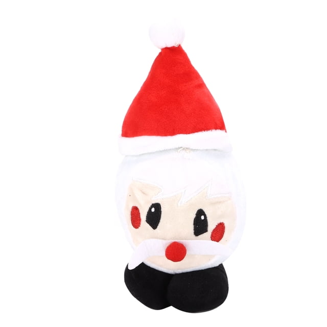Christmas Plush Stuffed Santa Claus Dog Toy Built?In Ball Squeak Dog Toy for Dogs
