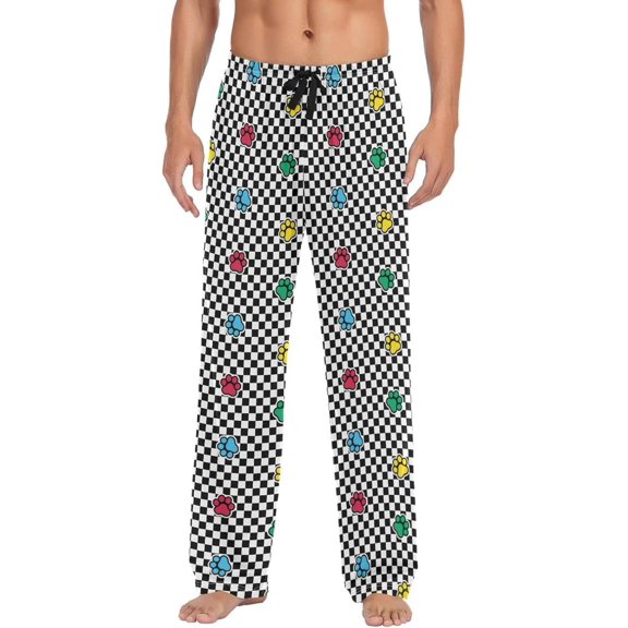 GZHJMY Lovely Dog Claw Mens Pajama Pants, Comfortable and Soft Men Pajama Bottoms with Pockets and Drawstring, Christmas New Year Birthday Father's Day