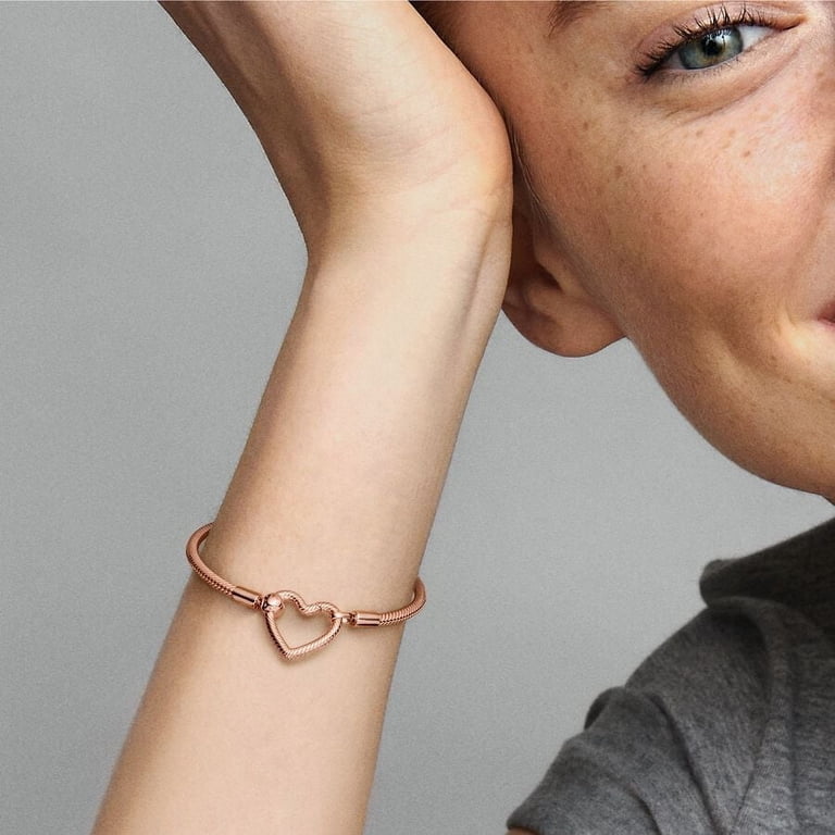 Pandora Moments Heart Closure Snake Chain Bracelet - Walmart.com