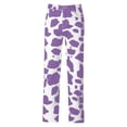 thumbnail image 3 of RUTAYY Women's Pants Casual High Waist Wide Leg Cow Print Straight Leg Loose Fit Denim Style Comfortable Vacation Playful Trousers, 3 of 5