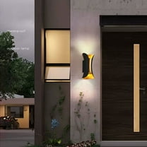 Peakora Nordic Garden Wall Lights LED Double Head Outdoor Wall Lights Aluminum up down Wall Lights Ip65 Modern Black Indoor Sconce Lighting Lamp Home Outdoor up down Wall Light Exterior