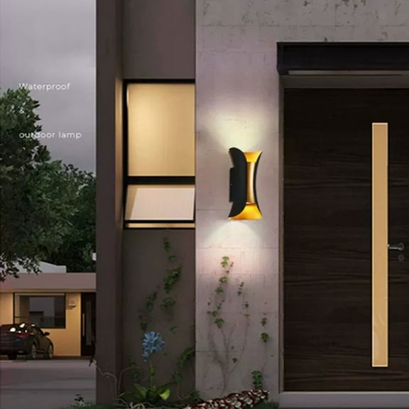 Peakora Nordic Garden Wall Lights LED Double Head Outdoor Wall Lights Aluminum up down Wall Lights Ip65 Modern Black Indoor Sconce Lighting Lamp Home Outdoor up down Wall Light Exterior