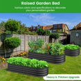 thumbnail image 4 of Garvee 2 macetas ovaladas elevadas para jardín, jardineras de metal galvanizado con base abierta para jardinería, jardineras elevadas para verduras y flores., 4 of 9